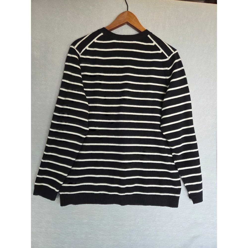 Lands' End 100% Cashmere Sweater Womens 1X Striped Faux Wrap Old Money Nautical - Picture 6 of 10